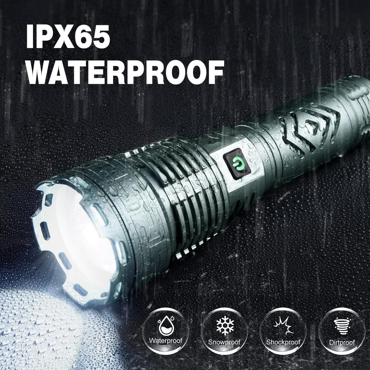 Alifa Rechargeable LED Flashlights 980000 High Lumens, Super Bright Tactical Flashlights Rechargeable, 5 Modes Brightest Powerful Waterproof Flashlight with Zoomable for Emergencies Camping